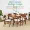 Best Choice Products 7-Piece Mid-Century Modern Upholstered Dining Set, Wooden Table w/ 6 Chairs